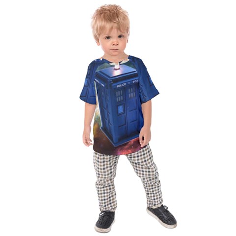 The Police Box Tardis Time Travel Device Used Doctor Who Kids  Raglan Tee by Semog4