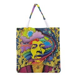 Psychedelic Rock Jimi Hendrix Grocery Tote Bag