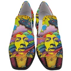 Psychedelic Rock Jimi Hendrix Women Slip On Heel Loafers by Semog4