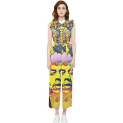 Psychedelic Rock Jimi Hendrix Women s Frill Top Chiffon Jumpsuit by Semog4