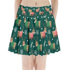 Cute Christmas Pattern Doodle Pleated Mini Skirt