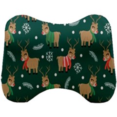 Cute Christmas Pattern Doodle Head Support Cushion by Semog4