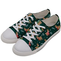 Cute Christmas Pattern Doodle Men s Low Top Canvas Sneakers by Semog4