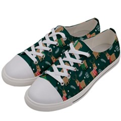 Cute Christmas Pattern Doodle Women s Low Top Canvas Sneakers by Semog4