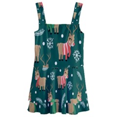 Cute Christmas Pattern Doodle Kids  Layered Skirt Swimsuit