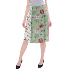 Flat Christmas Pattern Collection Midi Beach Skirt by Semog4