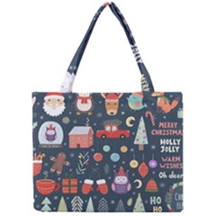 Vector Set Cute Christmas Elements santa-penguin Deer Bear Fox Owl Trees Snowman Bird Angel More Mini Tote Bag