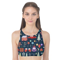 Vector Set Cute Christmas Elements santa-penguin Deer Bear Fox Owl Trees Snowman Bird Angel More Tank Bikini Top