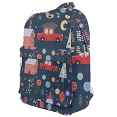 Vector Set Cute Christmas Elements Santa Penguin Deer Bear Fox Owl Trees Snowman Bird Angel More Classic Backpack