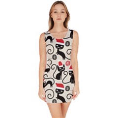 Cute Christmas Seamless Pattern Vector Bodycon Dress