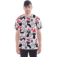 Cute Christmas Seamless Pattern Vector Men s Sport Mesh Tee