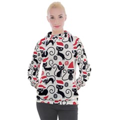 Cute Christmas Seamless Pattern Vector Women s Hooded Pullover