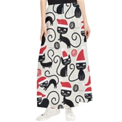 Cute Christmas Seamless Pattern Vector Maxi Chiffon Skirt