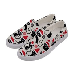 Cute Christmas Seamless Pattern Vector Women s Canvas Slip Ons