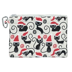 Cute Christmas Seamless Pattern Vector Canvas Cosmetic Bag (XL)