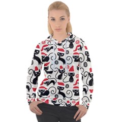 Cute Christmas Seamless Pattern Vector Women s Overhead Hoodie