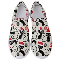 Cute Christmas Seamless Pattern Vector Men s Slip On Sneakers