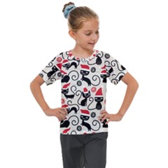 Cute Christmas Seamless Pattern Vector Kids  Mesh Piece Tee