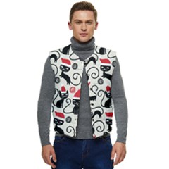 Cute Christmas Seamless Pattern Vector Men s Short Button Up Puffer Vest	