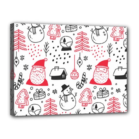 Christmas Themed Seamless Pattern Canvas 16  x 12  (Stretched)