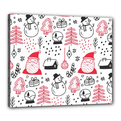 Christmas Themed Seamless Pattern Canvas 24  x 20  (Stretched)