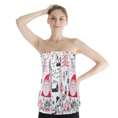 Christmas Themed Seamless Pattern Strapless Top