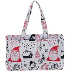 Christmas Themed Seamless Pattern Canvas Work Bag