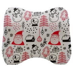 Christmas Themed Seamless Pattern Velour Head Support Cushion