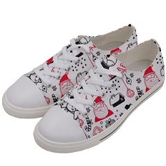 Christmas Themed Seamless Pattern Men s Low Top Canvas Sneakers