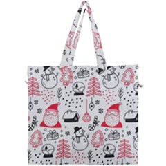 Christmas Themed Seamless Pattern Canvas Travel Bag
