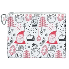 Christmas Themed Seamless Pattern Canvas Cosmetic Bag (XXL)