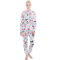 Christmas Themed Seamless Pattern Women s Lounge Set