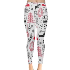 Christmas Themed Seamless Pattern Inside Out Leggings