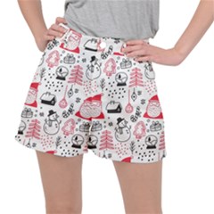 Christmas Themed Seamless Pattern Women s Ripstop Shorts