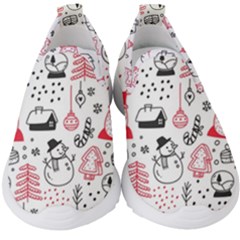 Christmas Themed Seamless Pattern Kids  Slip On Sneakers