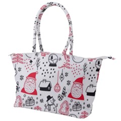 Christmas Themed Seamless Pattern Canvas Shoulder Bag