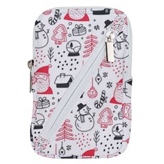 Christmas Themed Seamless Pattern Belt Pouch Bag (Small)