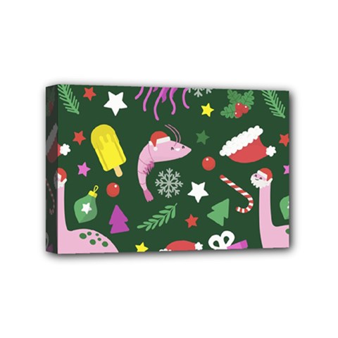 Colorful Funny Christmas Pattern Mini Canvas 6  x 4  (Stretched)