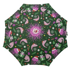 Colorful Funny Christmas Pattern Straight Umbrellas