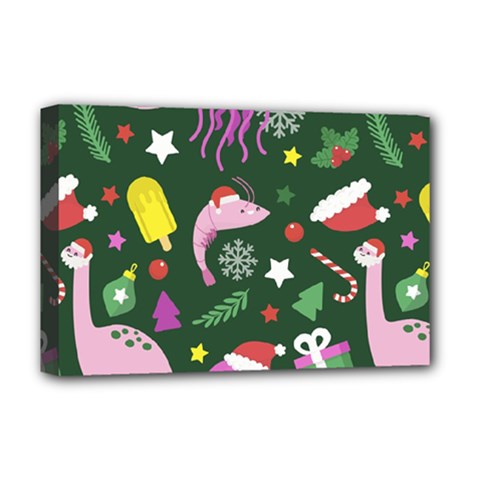 Colorful Funny Christmas Pattern Deluxe Canvas 18  x 12  (Stretched)