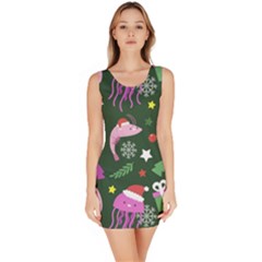 Colorful Funny Christmas Pattern Bodycon Dress