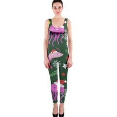 Colorful Funny Christmas Pattern One Piece Catsuit