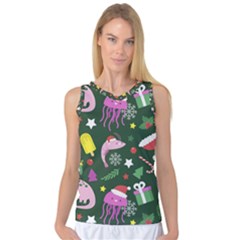 Colorful Funny Christmas Pattern Women s Basketball Tank Top