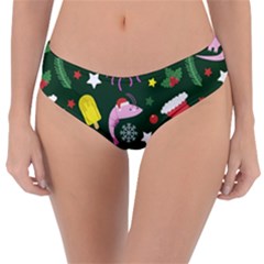 Colorful Funny Christmas Pattern Reversible Classic Bikini Bottoms