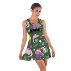 Colorful Funny Christmas Pattern Cotton Racerback Dress