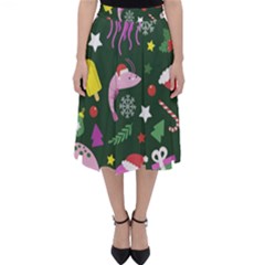 Colorful Funny Christmas Pattern Classic Midi Skirt