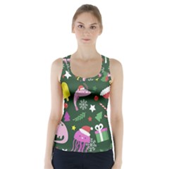 Colorful Funny Christmas Pattern Racer Back Sports Top