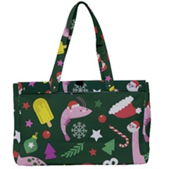 Colorful Funny Christmas Pattern Canvas Work Bag