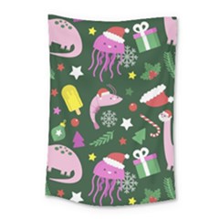 Colorful Funny Christmas Pattern Small Tapestry