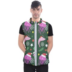 Colorful Funny Christmas Pattern Men s Puffer Vest